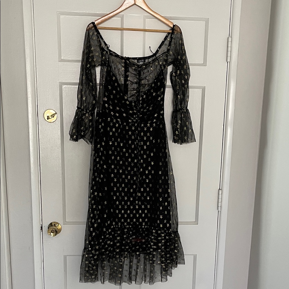 Gold star dress black preowned